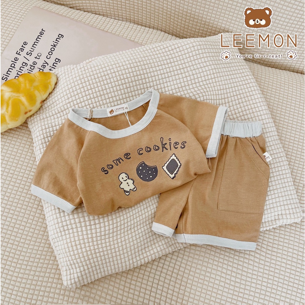 Bộ cộc cotton bánh quy Leemon cho bé