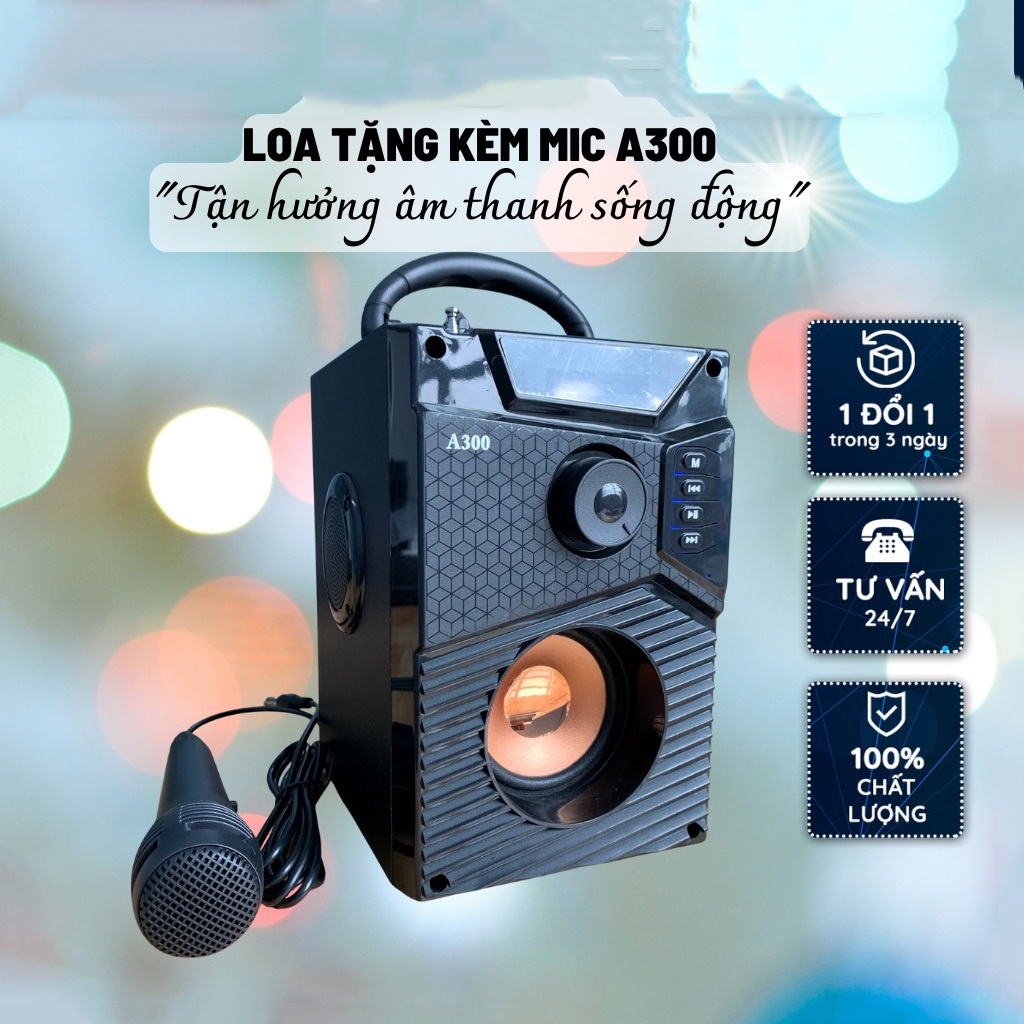 Loa Hát Karaoke Công Suất Lớn A300 KAW k500 Bluetooth - Tặng Kèm Mic Hát - Giá tốt chỉ hôm nay