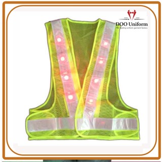 Áo phản quang chữ A có đèn LED màu xanh