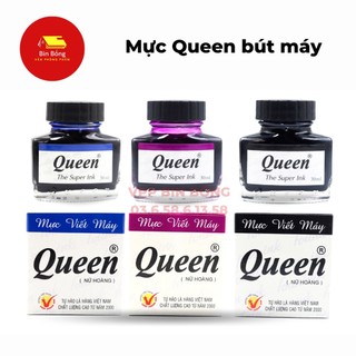 Mực Queen Tím Xanh Đen 30ml (Mực Viết Máy Queen)