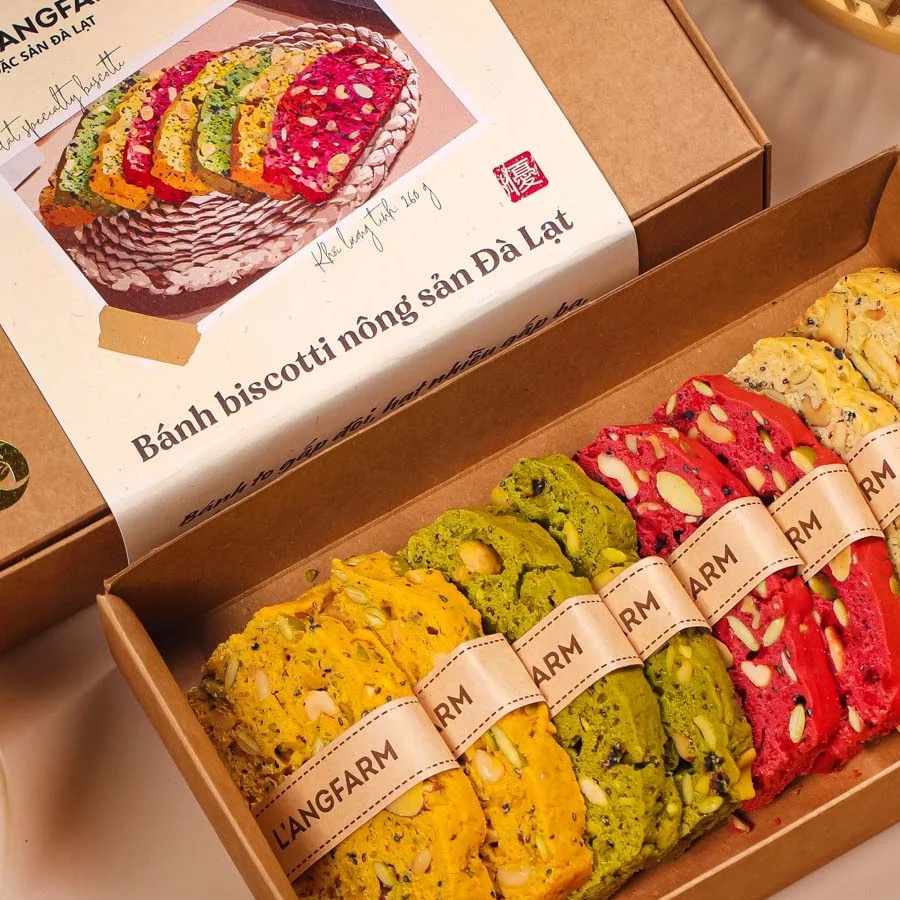 Bánh biscotti nông sản Đà Lạt L'angfarm, 280g, hộp, mẫu ichiba