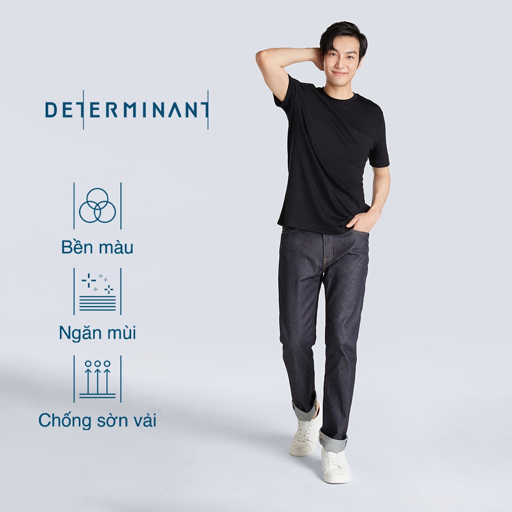 Áo thun nam Cotton Jersey kháng khuẩn bền màu thương hiệu Determinant - màu Đen nhạt phối túi [T03]