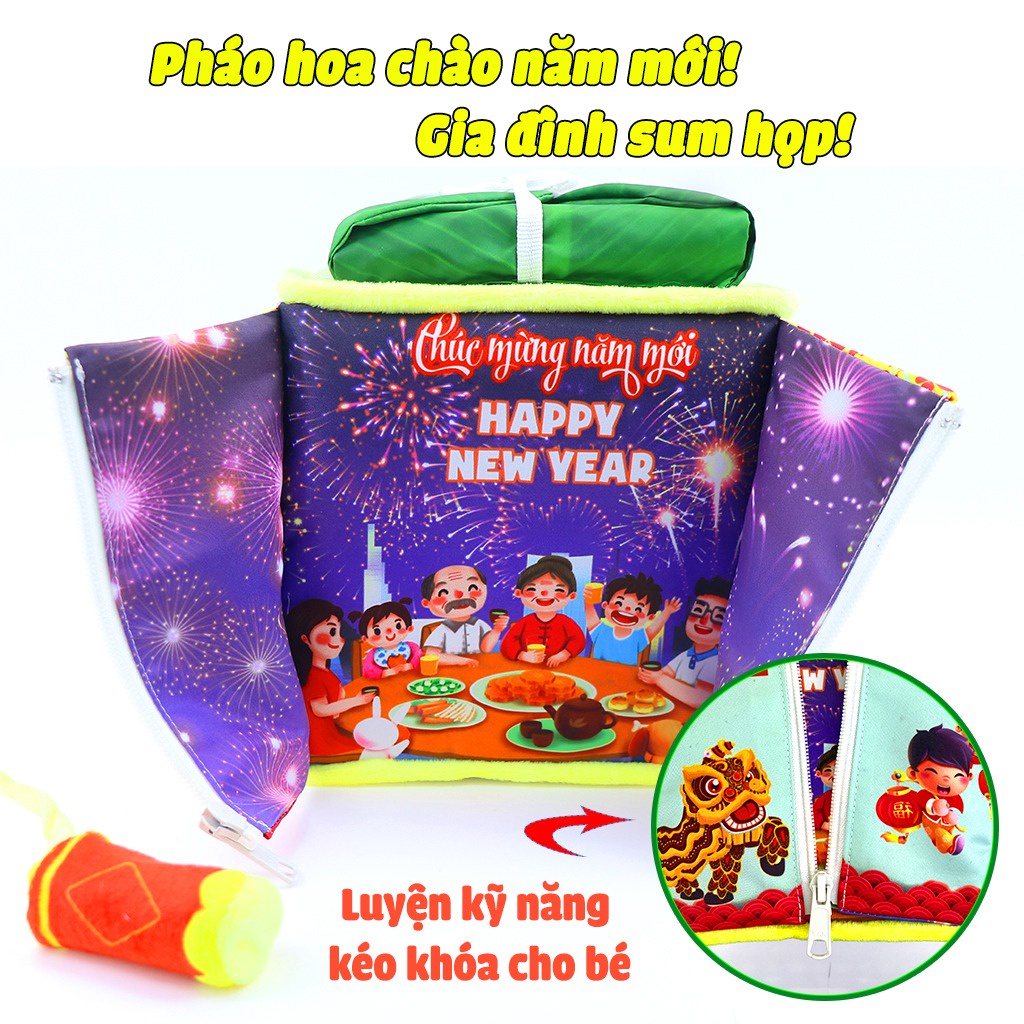 Khối vải lập phương luyện kỹ năng vận động cơ bản hằng ngày cho bé Chủ đề Tết nguyên đán