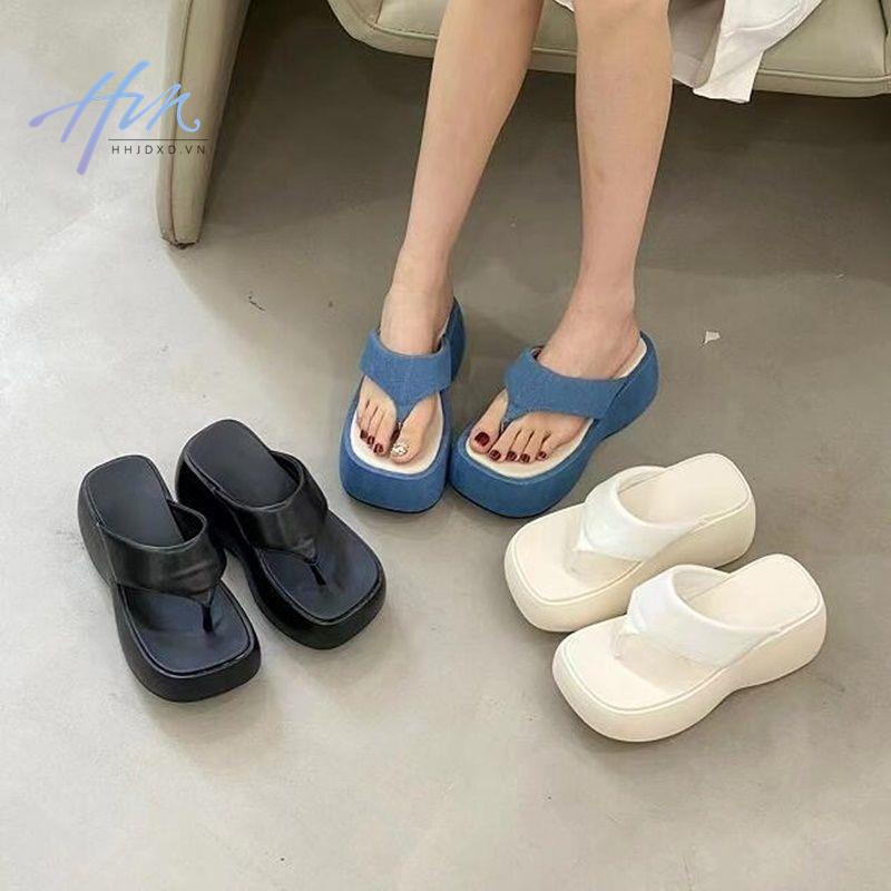Dép Quai Ngang Đế Dày Mũi Tròn Thời Trang Mùa Hè Mới