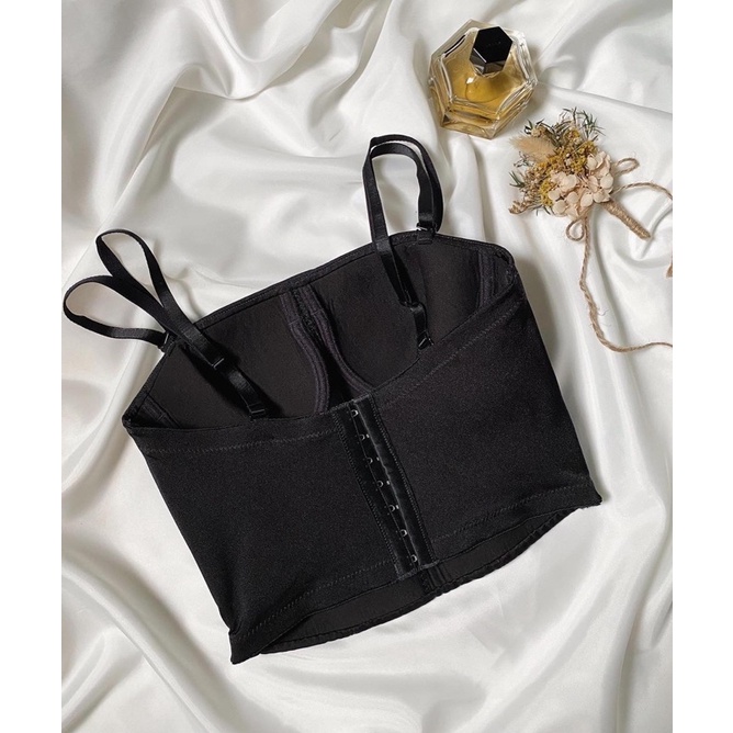 Áo corset cúp ngực đen 2hand