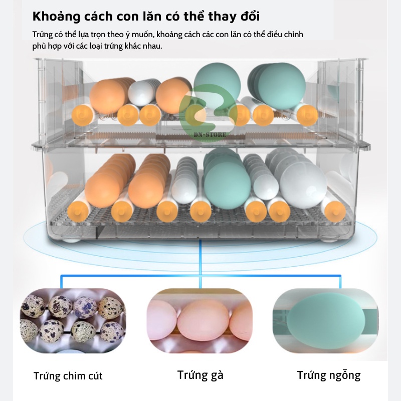 Máy ấp trứng mini thông minh tự đảo DN12-130 DN70