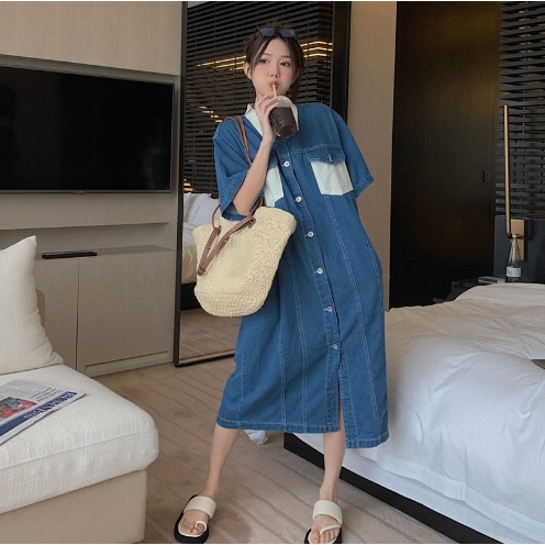Váy bầu mùa hè công sở kết hợp sau sinh fom rộng