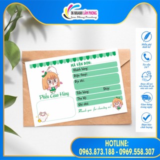 Set 50 tờ phiếu ship, phiếu giao hàng cute size 10*15
