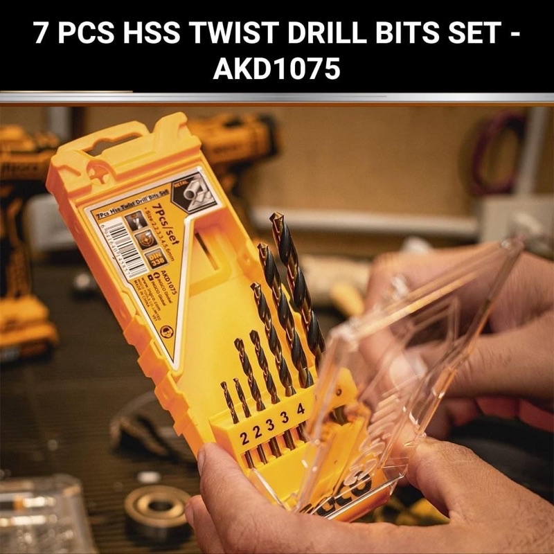 INGCO Bộ 7 mũi khoan kim loại  AKD1075