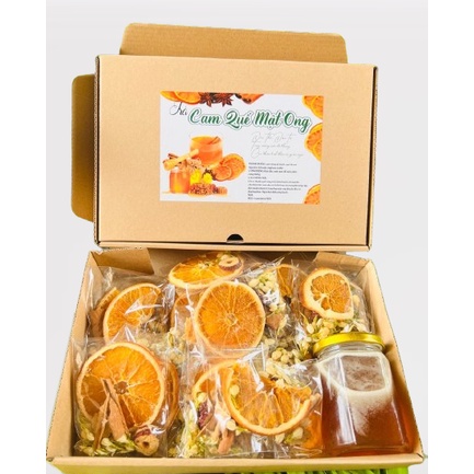 Set 15 Gói Trà Cam Quế Mật Ong Sấy Lạnh Kèm Hộp Quà Tặng