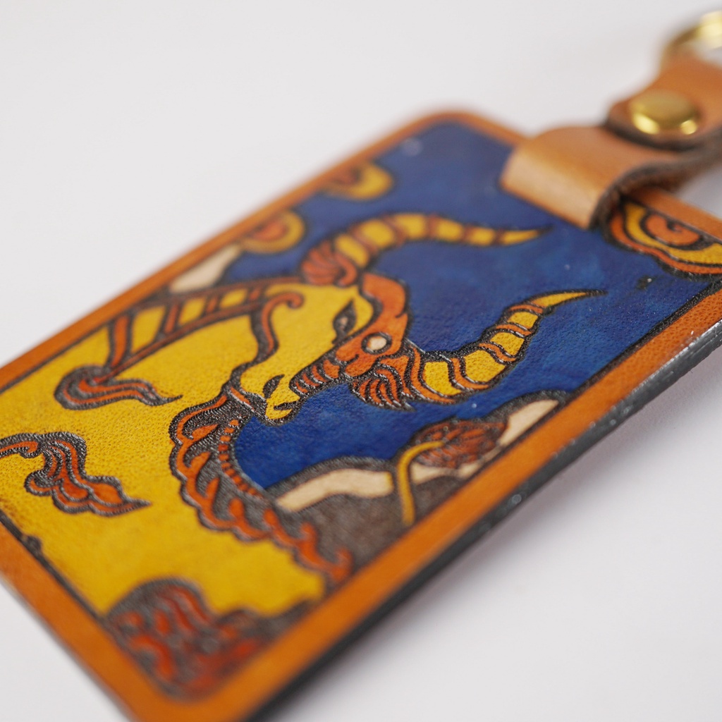 Móc chìa khóa Sửu - MCK da vẽ tay - BST 12 con giáp