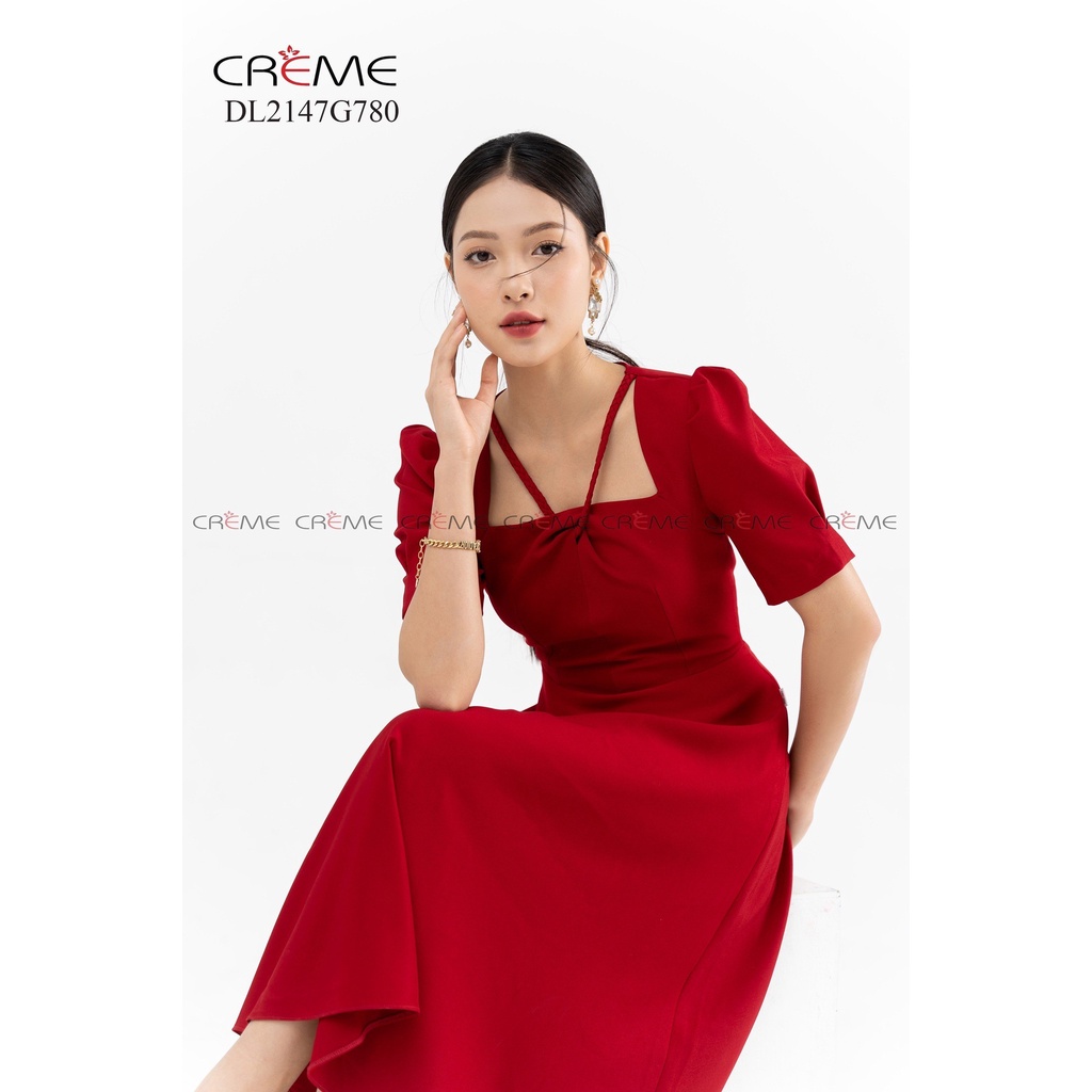 Đầm Liên công sở thiết kế CREME dáng xòe tay bèo cao cấp D2433 | BigBuy360 - bigbuy360.vn