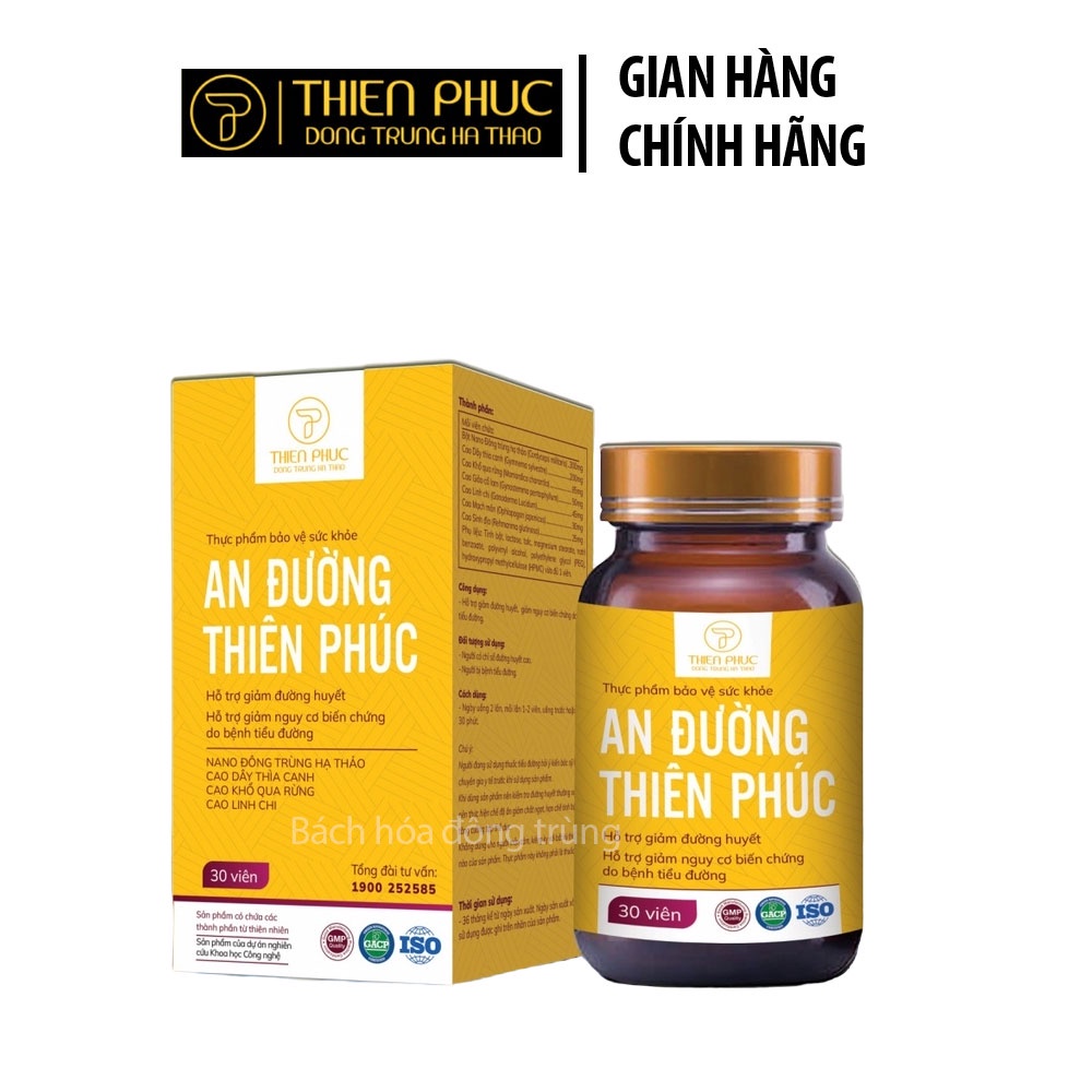viên uống hỗ trợ ổn định đường huyết An Đường Thiên Phúc Hộp 30 viên