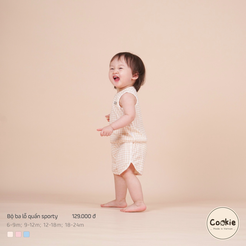 [COOKIE] Bộ ba lỗ quần sporty cho bé size 6-9m & 9-12m & 12-18m & 18-24m