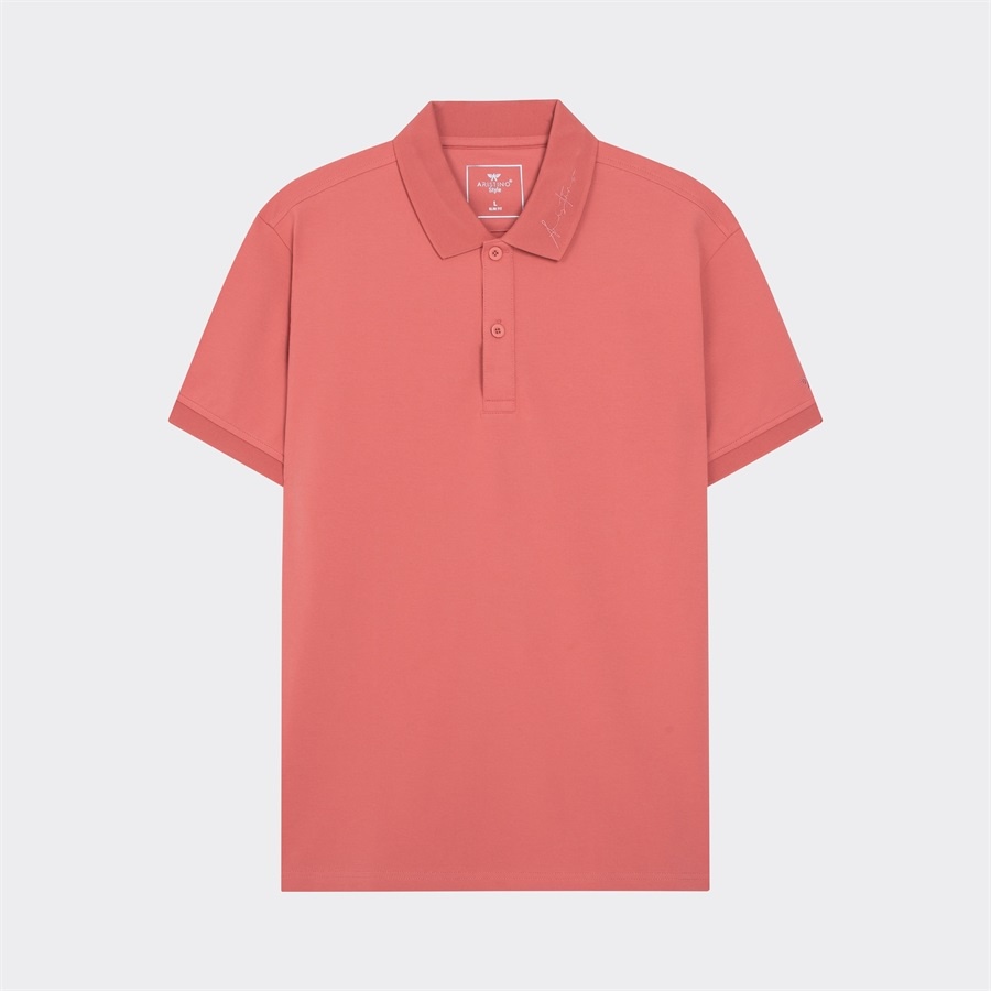 Áo thun polo nam Aristino APSR10 ngắn tay cổ bẻ dáng slim fit ôm nhẹ màu đen 1 hồng 25 vải cotton cao cấp
