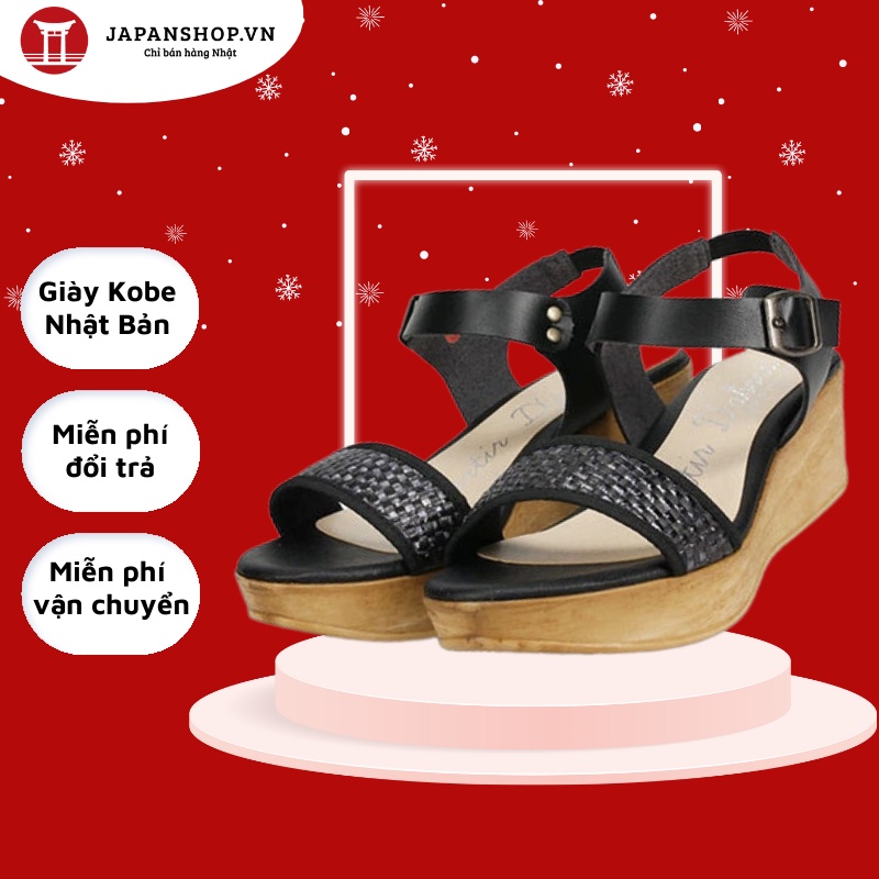 Dép sandal nữ đế xuồng 5,5cm Kosu 92883, dép quai hậu dáng sang siêu êm, siêu nhẹ chính hãng Kobe Nhật Bản