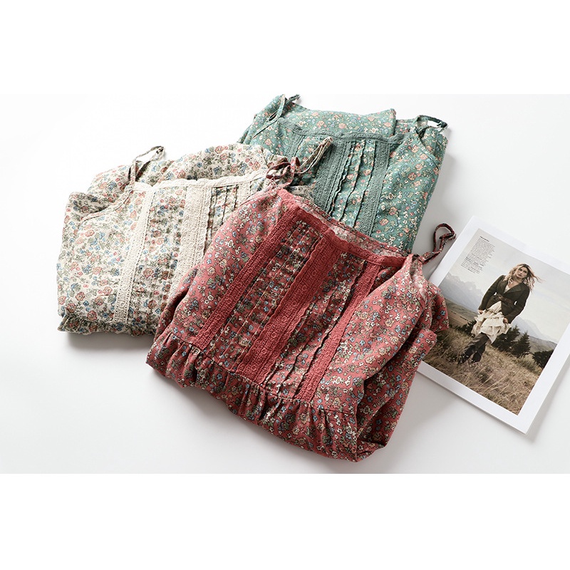 Đầm liền linen KAMAKA sát nách Morigirl in hoa liti - NU8399