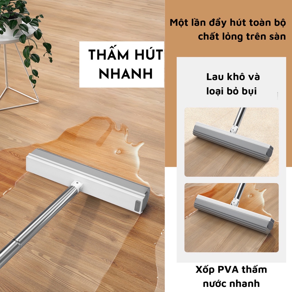 Cây Lau Nhà Thông Minh Tự Vắt 360 Độ NANOMAX Đầu Lau Bằng Xốp Cao Cấp PVA Siêu Thấm Hút Gọn Nhẹ Sạch Mọi Ngóc Ngách