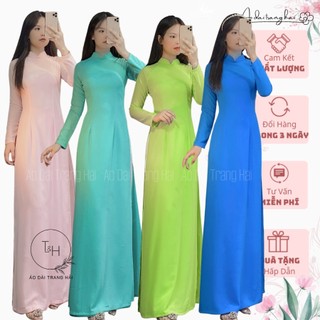 Áo Dài chifron 4 tà, cổ truyền thống tay dài-Trang Hải