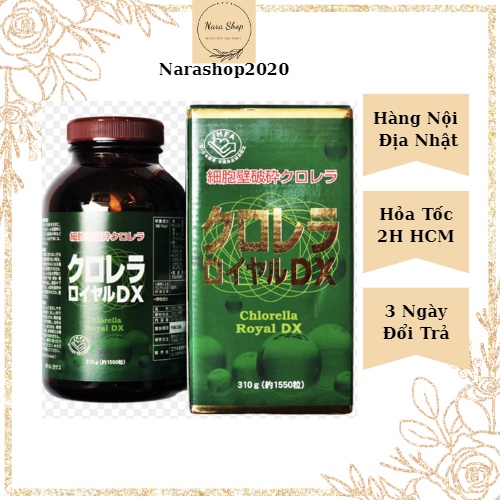 Tảo lục hoàng gia Chlorella Royal DX Nhật Bản 1550 viên, tảo xanh Nhật Bản, tảo xoắn