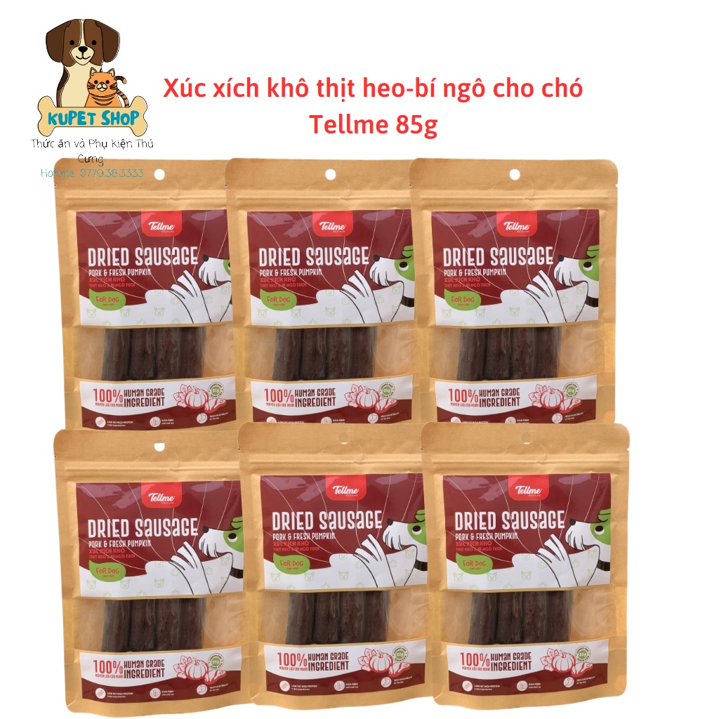 Thanh gặm xúc xích khô thịt heo+bí ngô cho chó Tellme-Kupet Shop