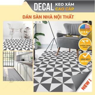 Decal KEO XÁM Dán Sàn Chuyên Dụng, Họa Tiết Gạch Bông Chống Thấm Nước Kích thước 120x60cm, Decal Cao Cấp DDS-096