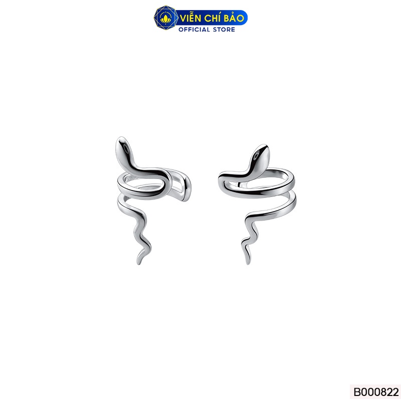 Bông tai bạc nữ rắn kẹp vành chất liệu bạc bạc ý 925 (chiếc) thời trang phụ kiện trang sức Viễn Chí Bảo B000822