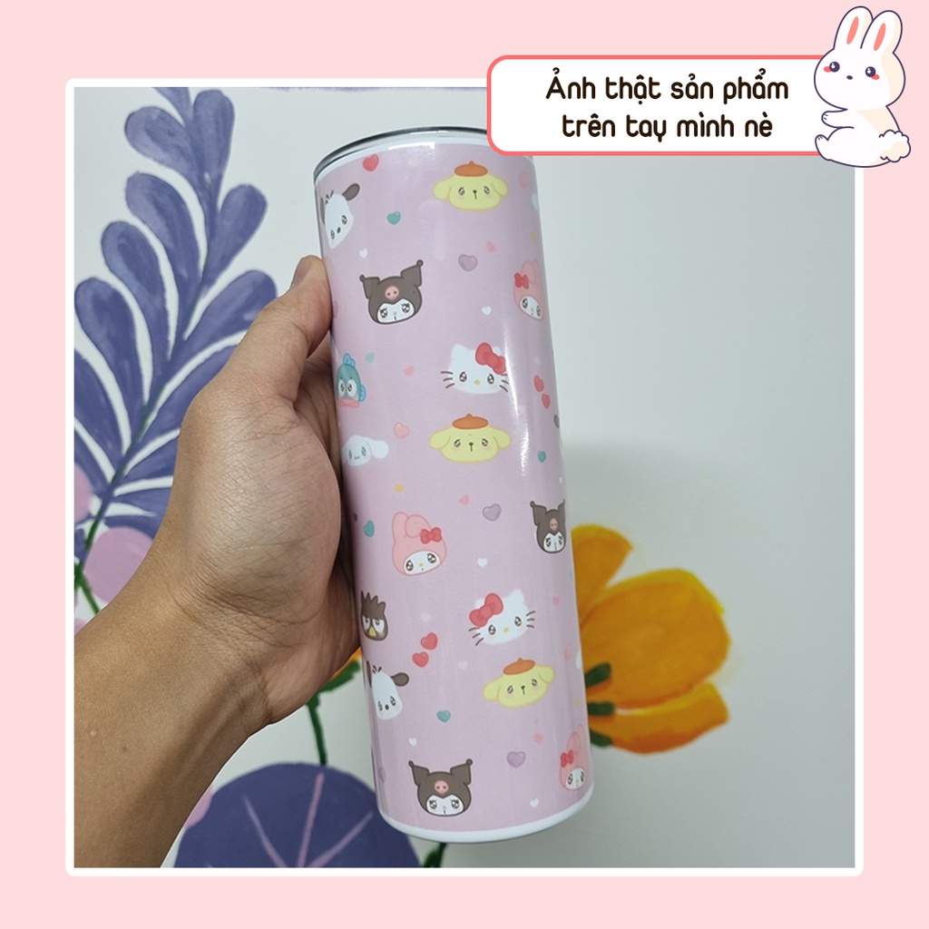 Bình giữ nhiệt cute hình Kuromi Sanrio - Cốc giữ nhiệt cute hình Kuromi Sanrio - 600ml - Inox 304