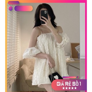 Váy trễ vai tay bèo cực xinh