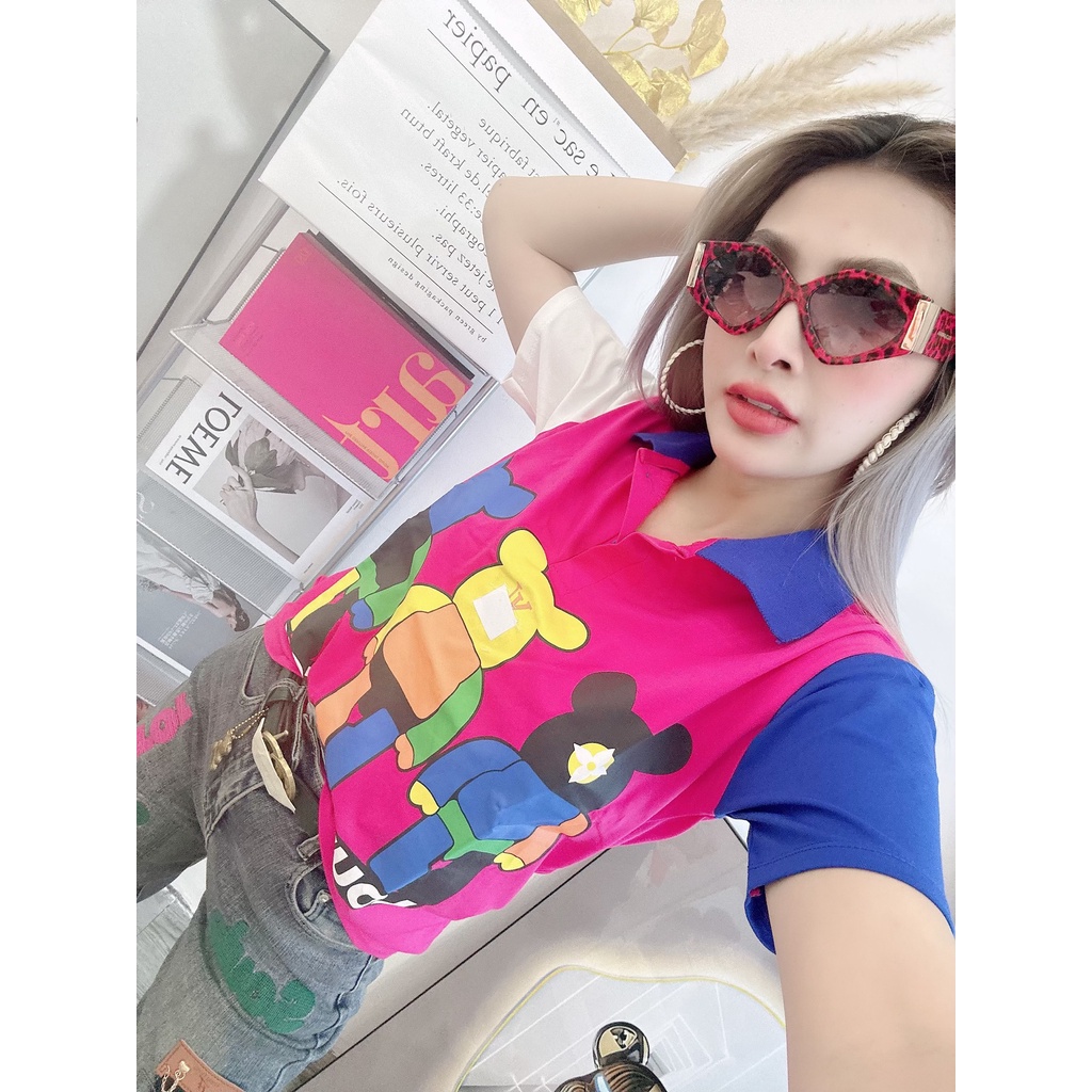 Quần baggy quảng châu chữ hồng chất jean co dãn