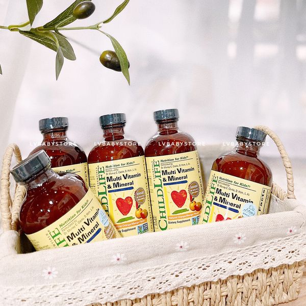 Multi Vitamin & Mineral CHILDLIFE Bổ sung vitamin tổng hợp cho bé từ 6m đến 12 tuổi