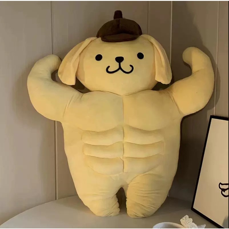 Thú bông chó tai úp cơ bắp, búp bê chó bông cơ bắp RUINCAN