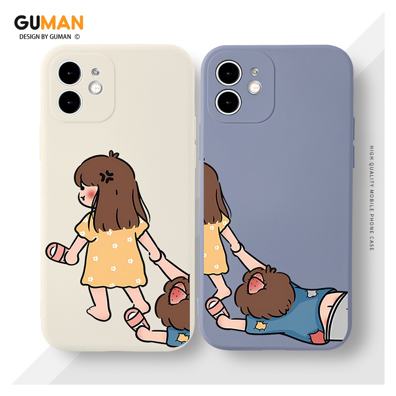 Ốp lưng GUMAN mềm thường trơn cặp đôi dễ thương đẹp bựa hình Cho iPhone 17 16 15 14 13 12 11 Pro Max