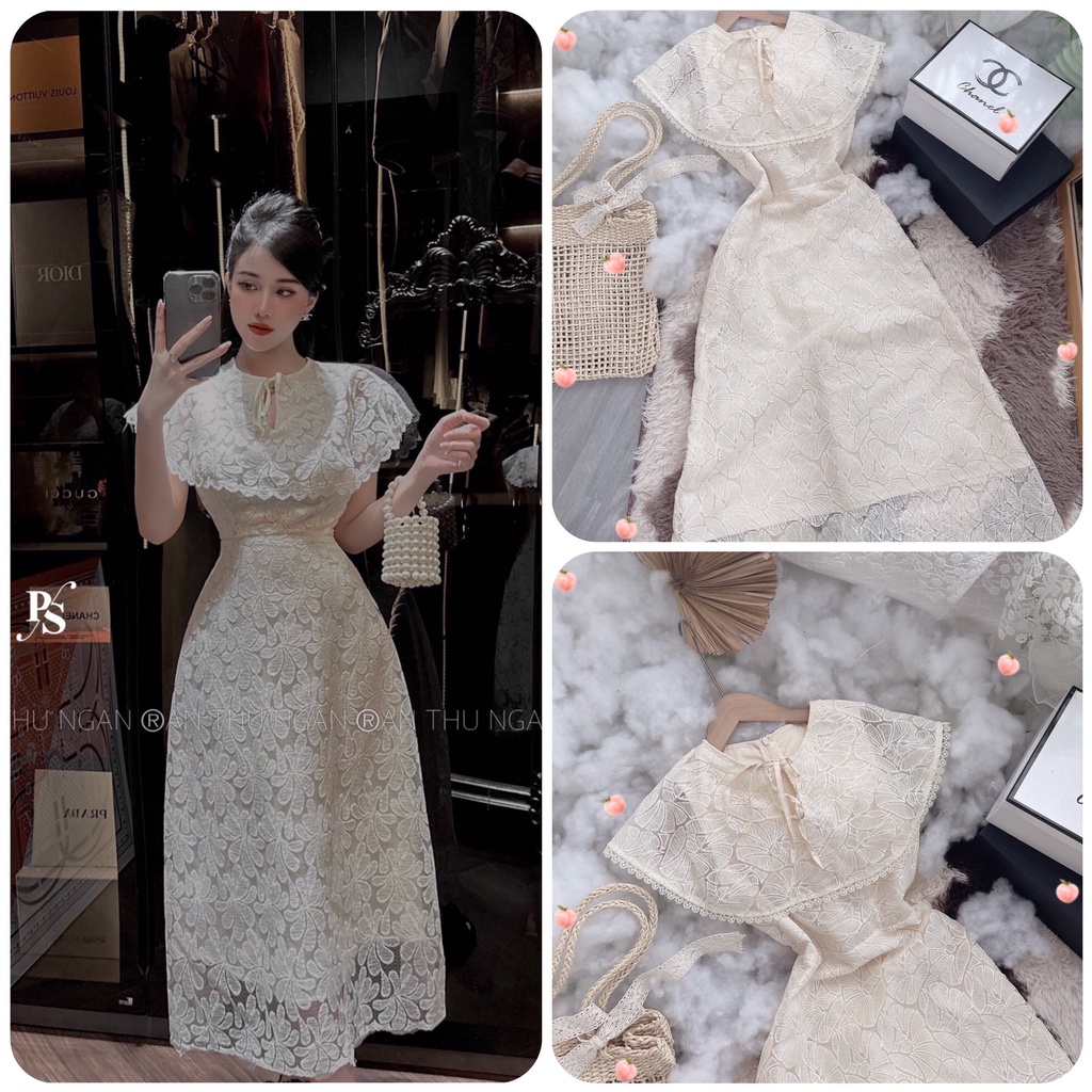 ĐẦM MAXI REN NUDE PHỐI CỔ BÈO