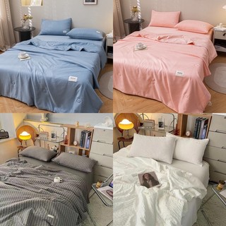 SIÊU PHẨM HÀNG HÈ ! Bộ Chăn trần hè + ga gối mỏng 4 món Chất Liệu Đũi Mềm mịn /thoáng mát(Bộ Chăn Ga Gối Đũi Viền Bèo)