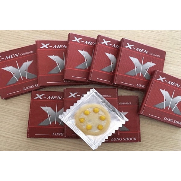 Combo 5 hộp Bao cao su Bi Xmen 6 hạt bi to , gai nhỏ thân bao