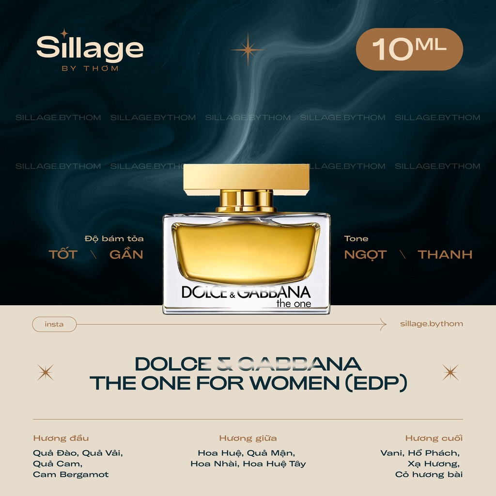 D & G THE ONE EDP FOR WOMEN | Mẫu thử nước hoa nữ