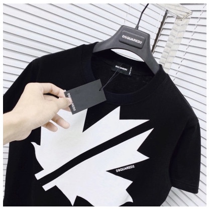 Áo phông nam nữ P.remium Cotton in hình logo lá chữ D.S.Q.2 vải dày dặn cực chất