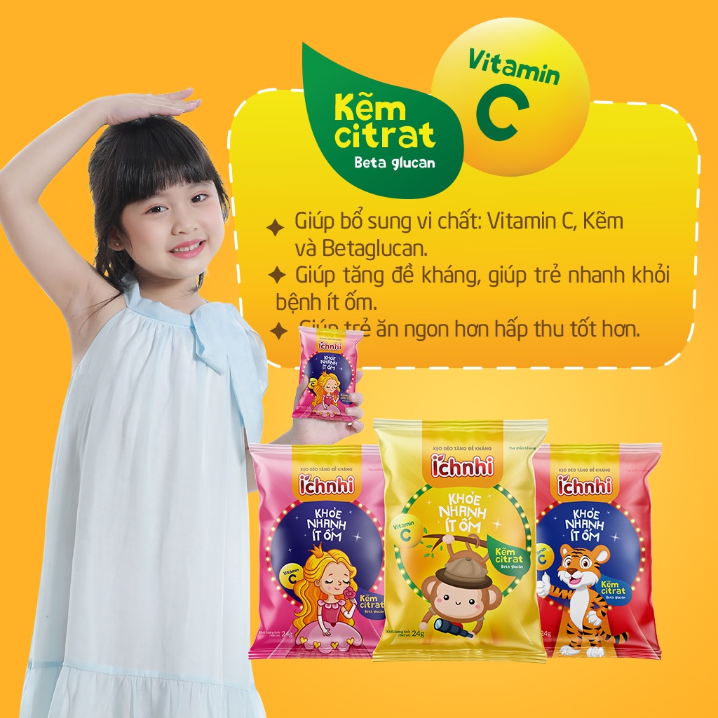 Kẹo dẽo Ích Nhi bổ sung Vitamin cho bé đủ loại, date mới
