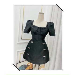 (SHOP BIGSIZE NỮ 50KG ĐẾN 90KG ) đầm đính nơ dáng A ngắn