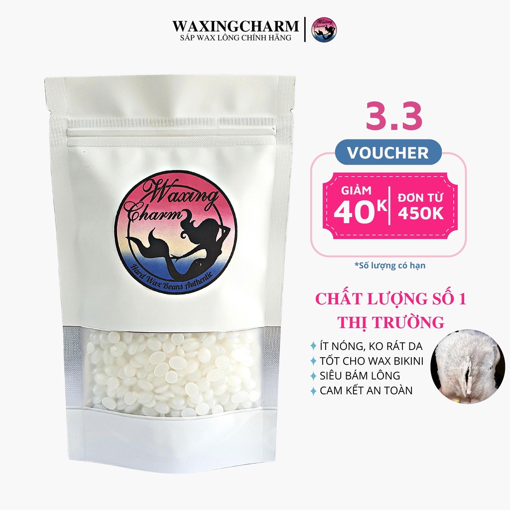 Sáp Wax Lông Nóng Pearl White Hard Wax Beans WaxingCharm  Dành Cho Mặt, Râu, Nách, Body, Bikini