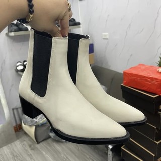 Giày chelsea boot da bò bạch - Đế phíp gỗ