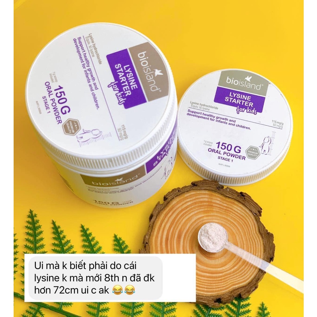 Lysine Bioisland bột và viên của Úc hỗ trợ tăng chiều cao cho bé