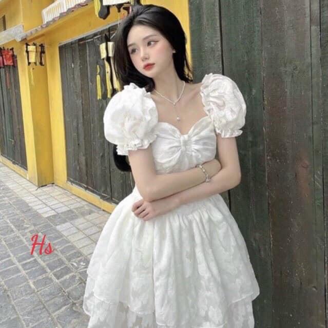 ❤❤❤Váy hoa công chúa nơ ngực