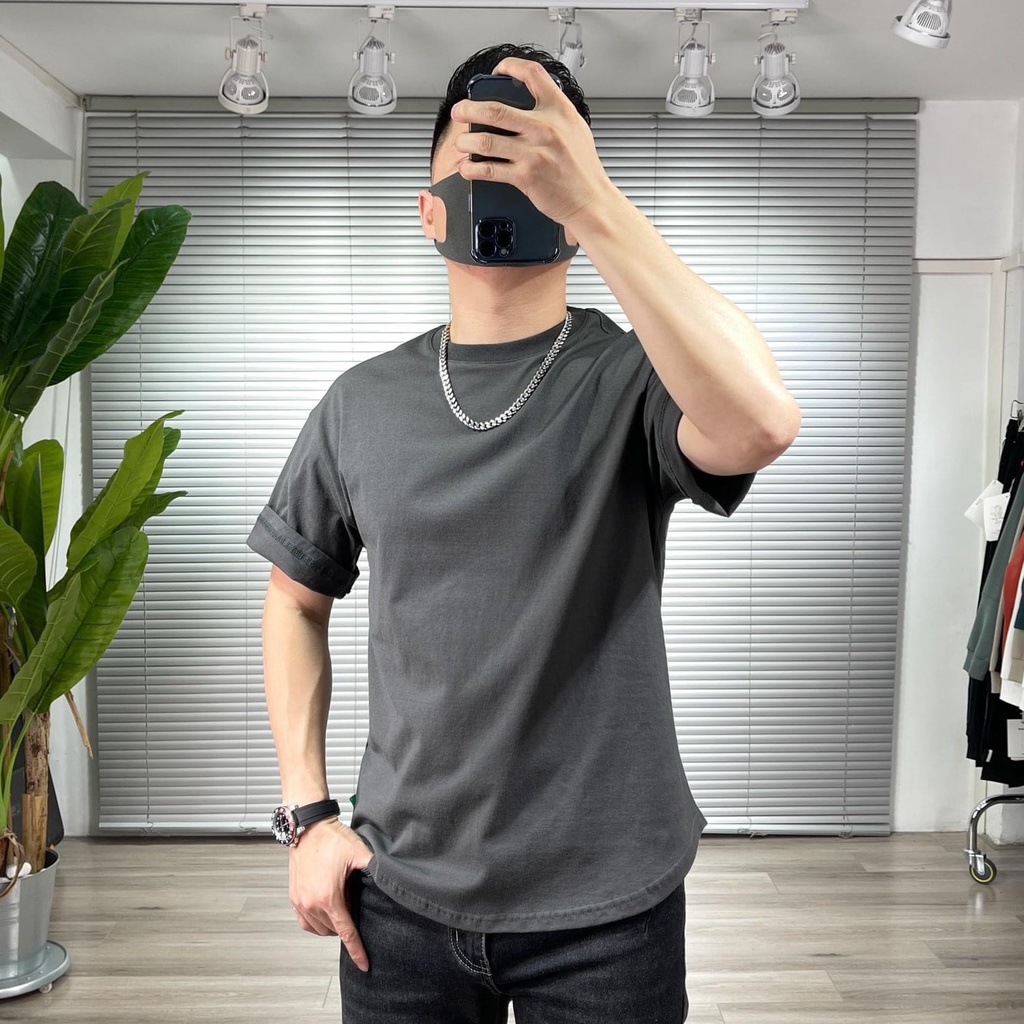 Ảnh thật + video - Áo Phông Trơn Basic ccoor tròn đuôi tôm cao cấp - Áo phông trơn