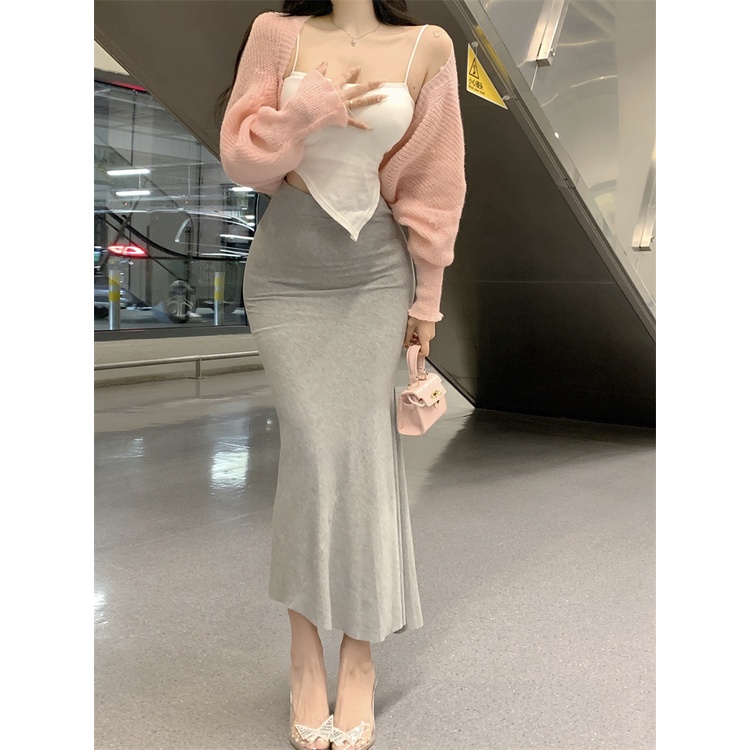 Cocory vn Chân Váy Đuôi Cá Lưng Cao Thời Trang Quyến Rũ Cho Nữ