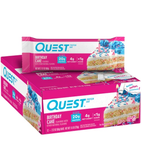 Bánh Protein Bar Quest bán chạy nhất Amazon 720g : Hộp 12 thanh đủ vị