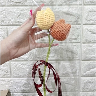 Hoa đan bằng len, hoa thú len handmade