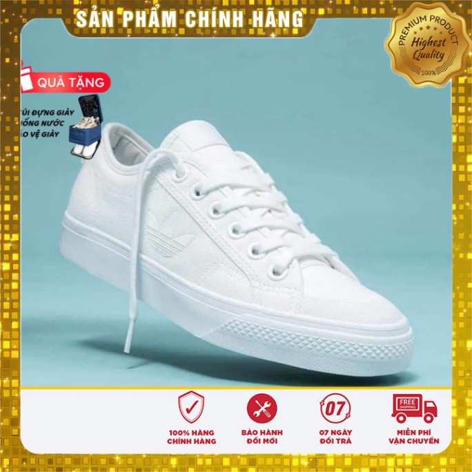 Giày Adidas Nizza xịn 💙FREESHIP💙 Adidas Nữ Nizza Ba Lá All White - Giày Vải Sport giới tính - Simple Sneaker