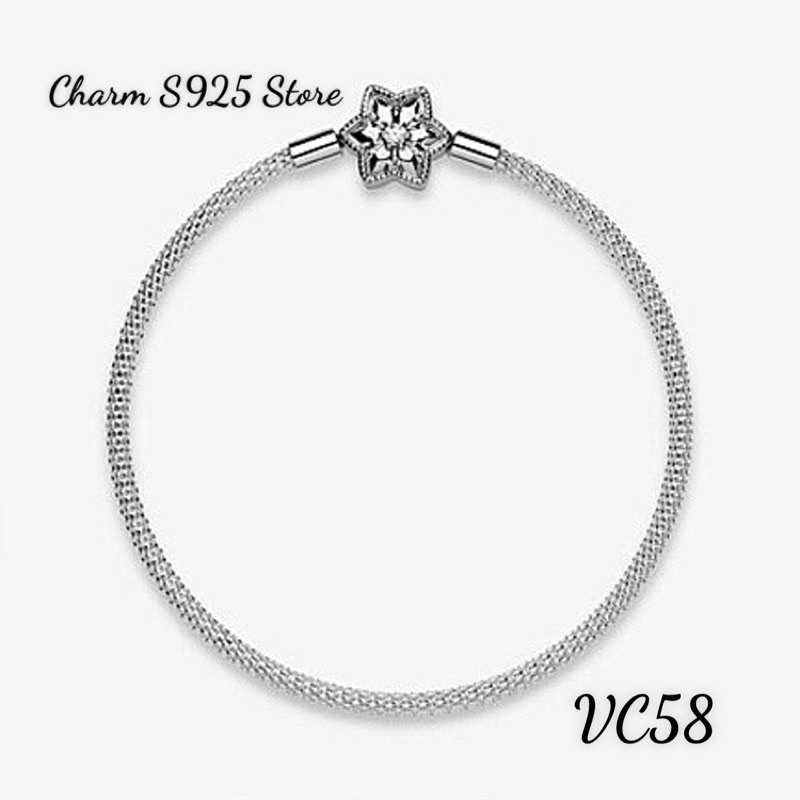 VÒNG TAY PAN ALE CỨNG KHOÁ NGÔI SAO BẠC S925 HÀNG CAO CẤP